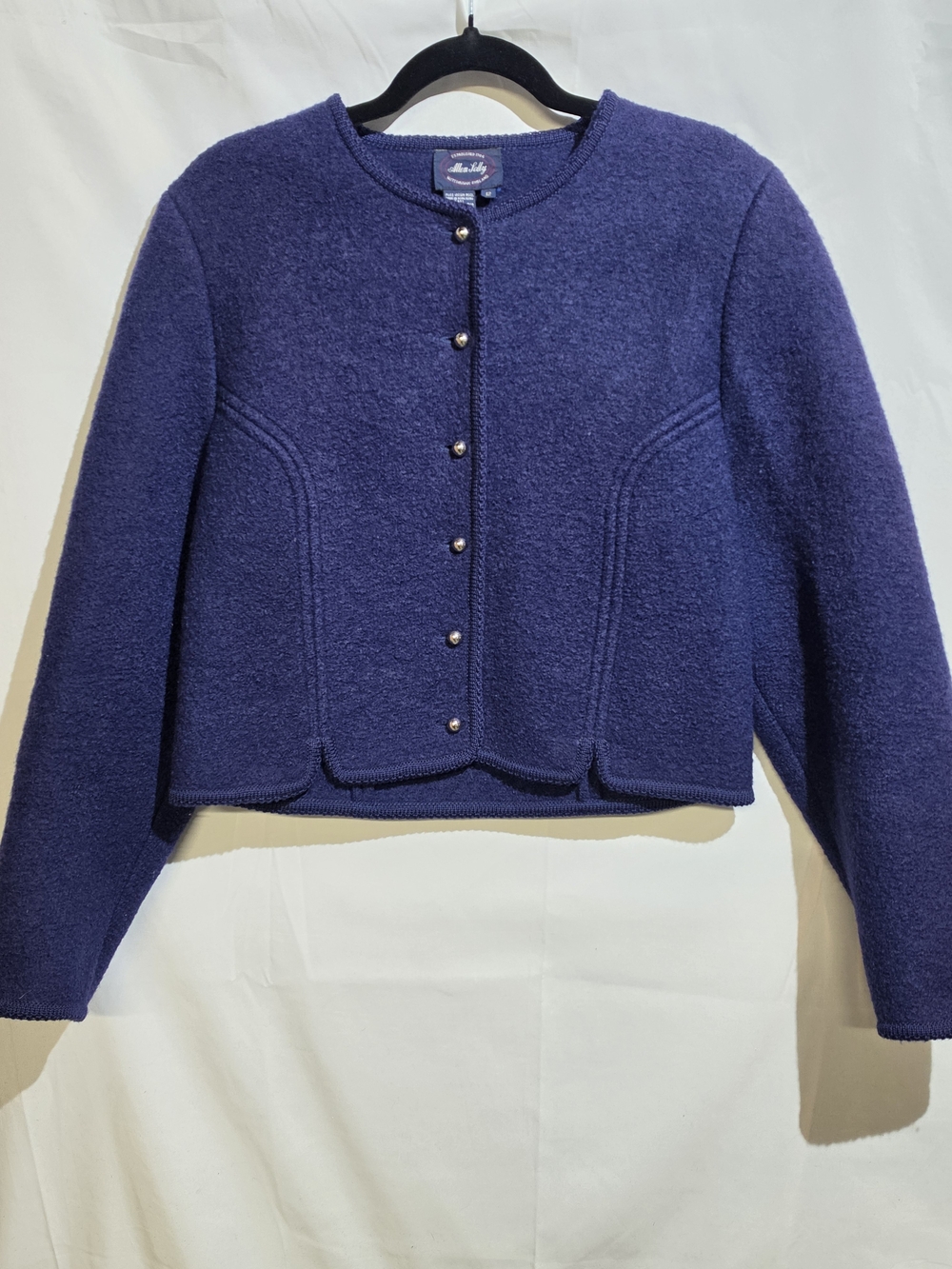 Vintage Pure Virgin Wool Cropped Cardigan Jacket Size 12